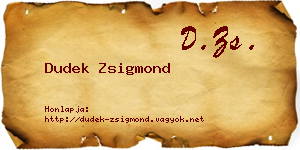 Dudek Zsigmond névjegykártya